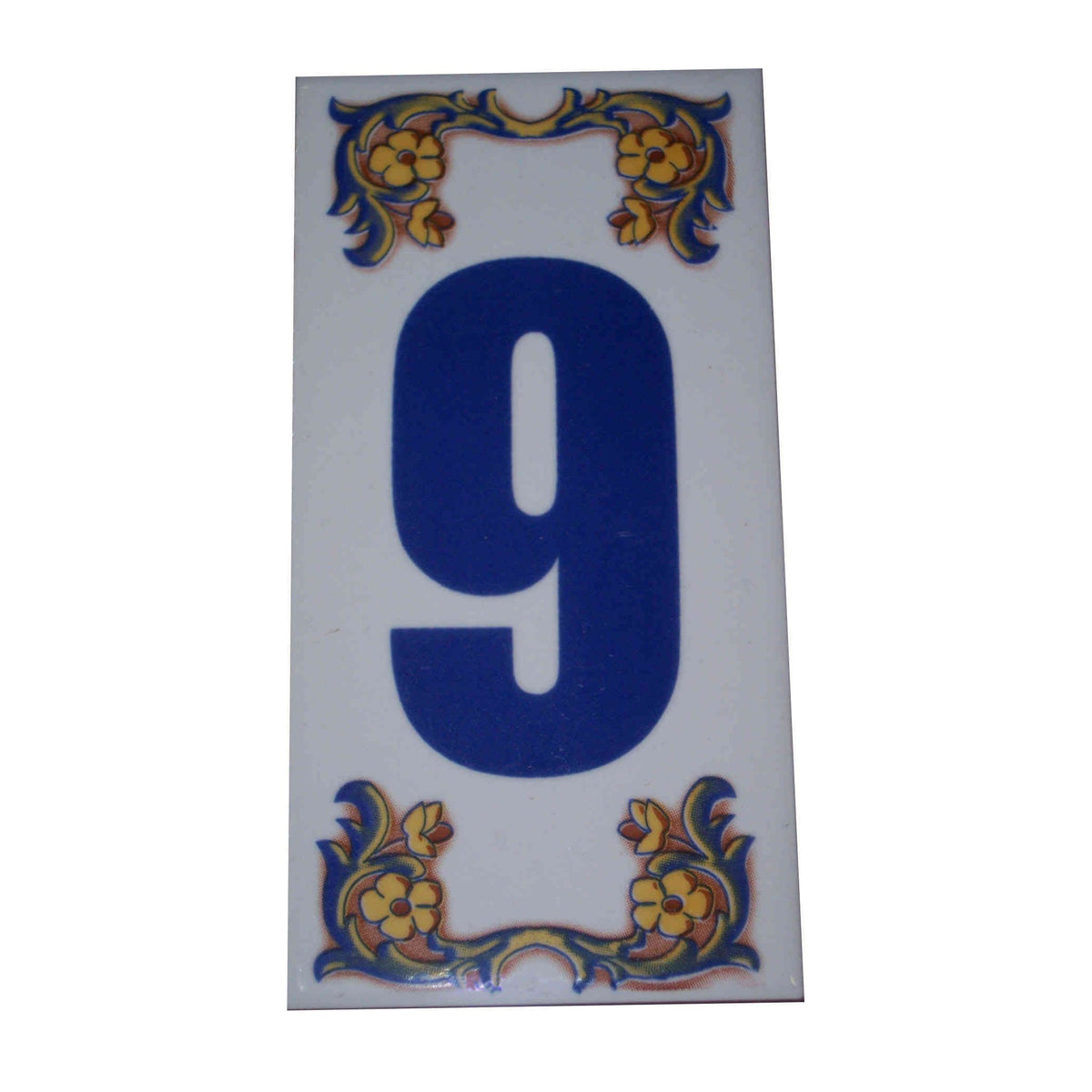 Decorative House Numbers Ceramic Tile number 9-0
