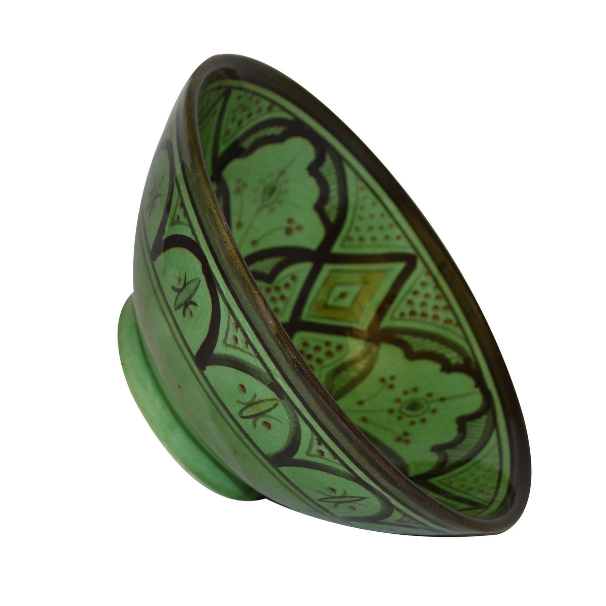 Small 8 Inches Safi Handmade Moroccan Serving Bowl - Green