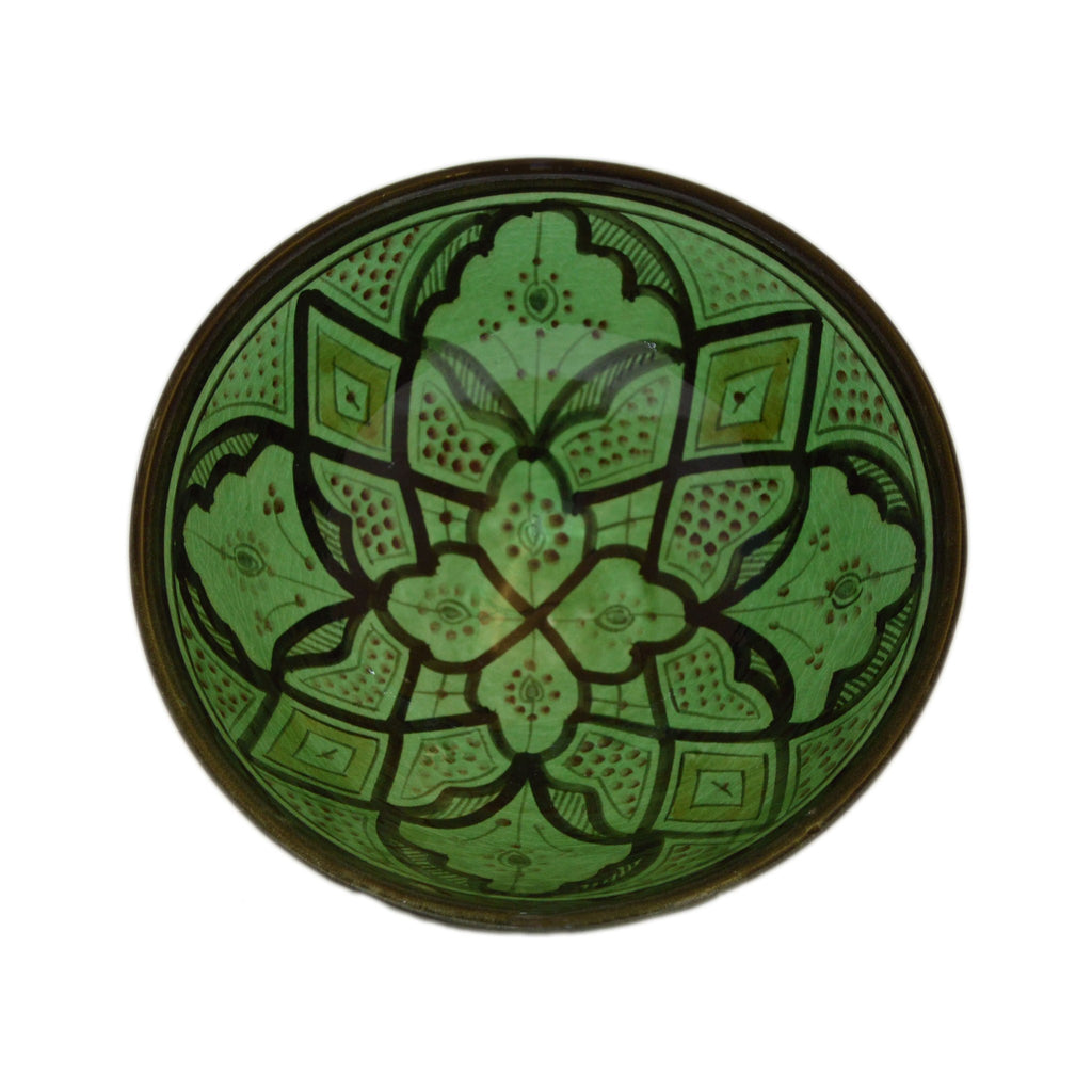 Small 8 Inches Safi Handmade Moroccan Serving Bowl - Green