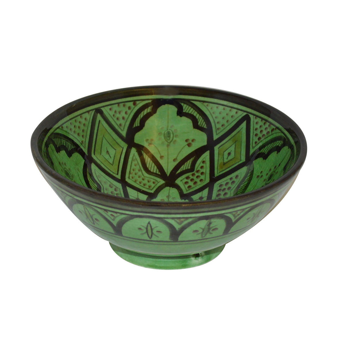 Small 8 Inches Safi Handmade Moroccan Serving Bowl - Green