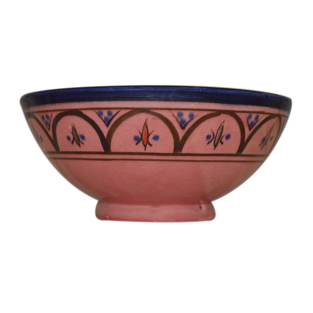 Small 8 Inches Safi Handmade Moroccan Serving Bowl - Pink