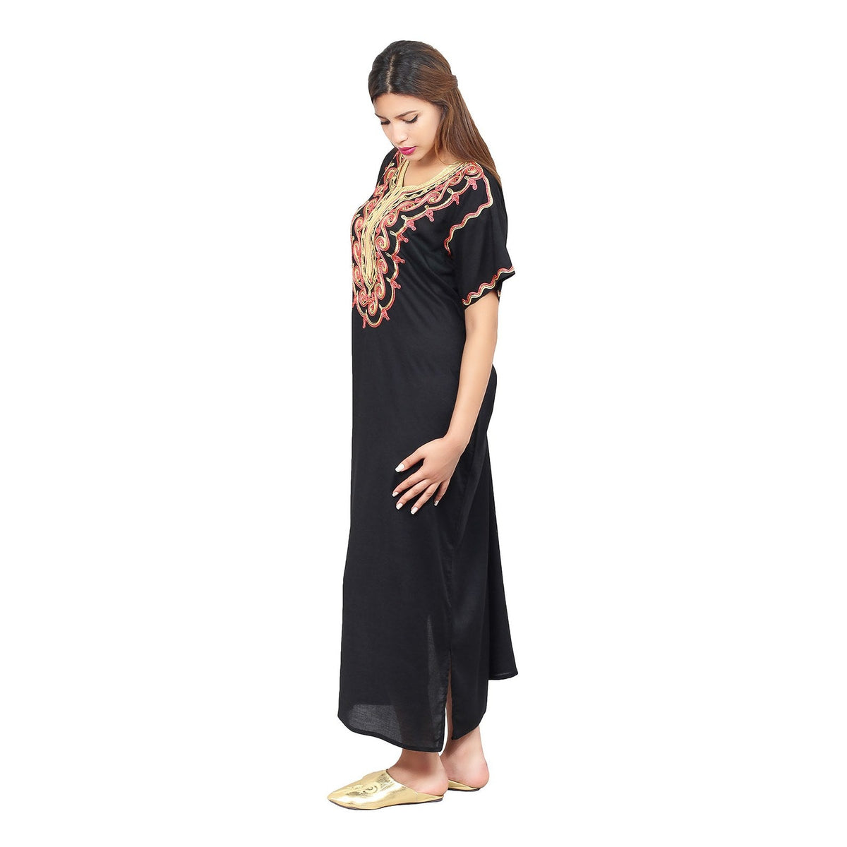 Zohra Moroccan Woman Casual Kaftan - Black