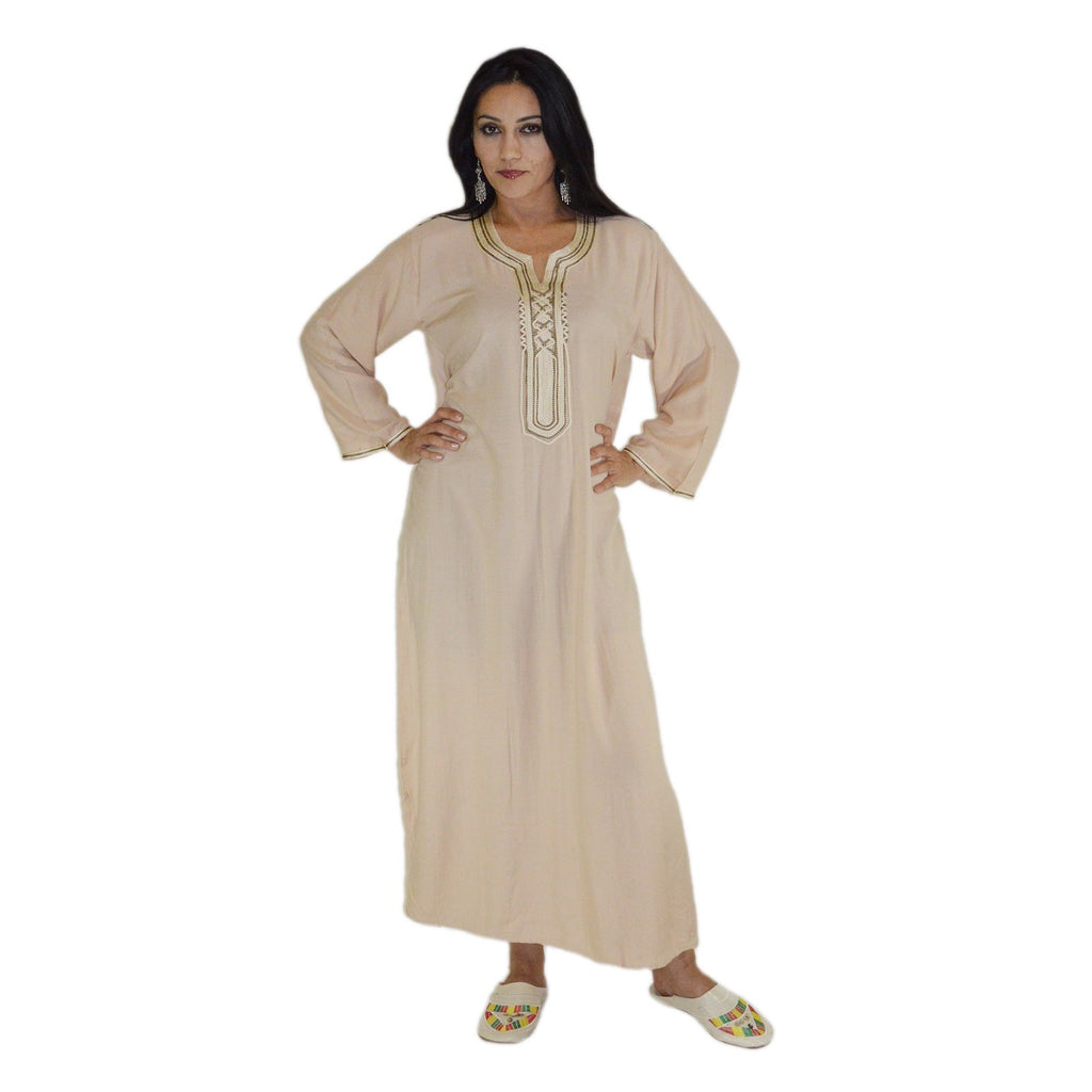 Asmaa Moroccan Woman Casual Kaftan - Beige