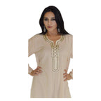 Asmaa Moroccan Woman Casual Kaftan - Beige