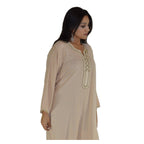 Asmaa Moroccan Woman Casual Kaftan - Beige
