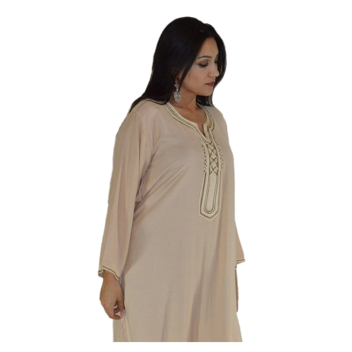 Asmaa Moroccan Woman Casual Kaftan - Beige