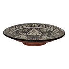 Fes Black Ceramic Serving Plate Handmade Large 12"