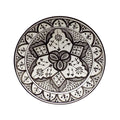 Fes Black Ceramic Serving Plate Handmade Large 12"