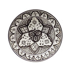 Fes Black Ceramic Serving Plate Handmade Large 12"