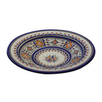 Extra Large 14 Inches Berber White and Blue Serving Plate