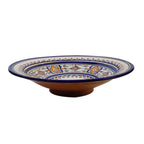 Berber White & Blue Serving Plate Handmade X-Large 14 inches