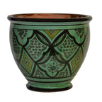 Safi Handmade Ceramic Large Flower Pot - Green