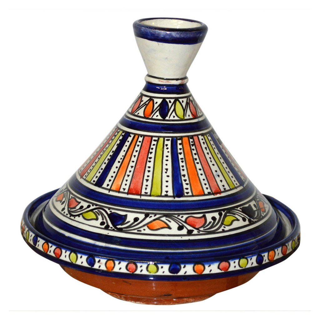 Serving Tagine Blue Stripes Medium 10 inches diameter