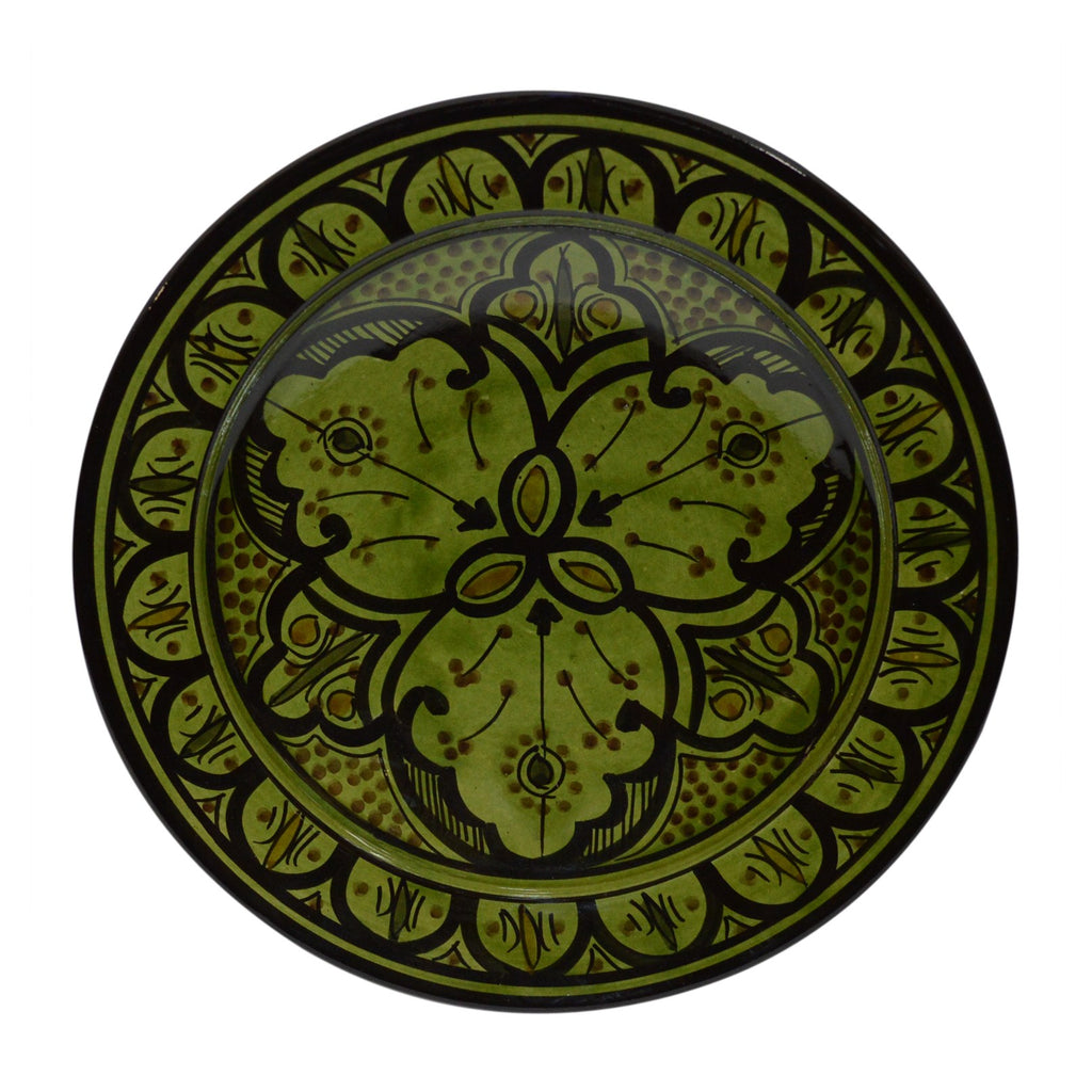 Ceramic Serving Plate Handmade Large 12" Safi Green