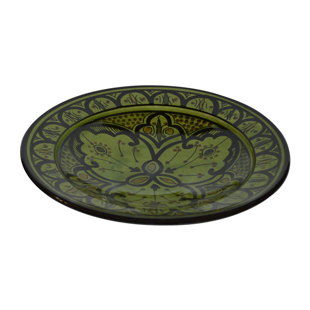 Ceramic Serving Plate Handmade Large 12" Safi Green