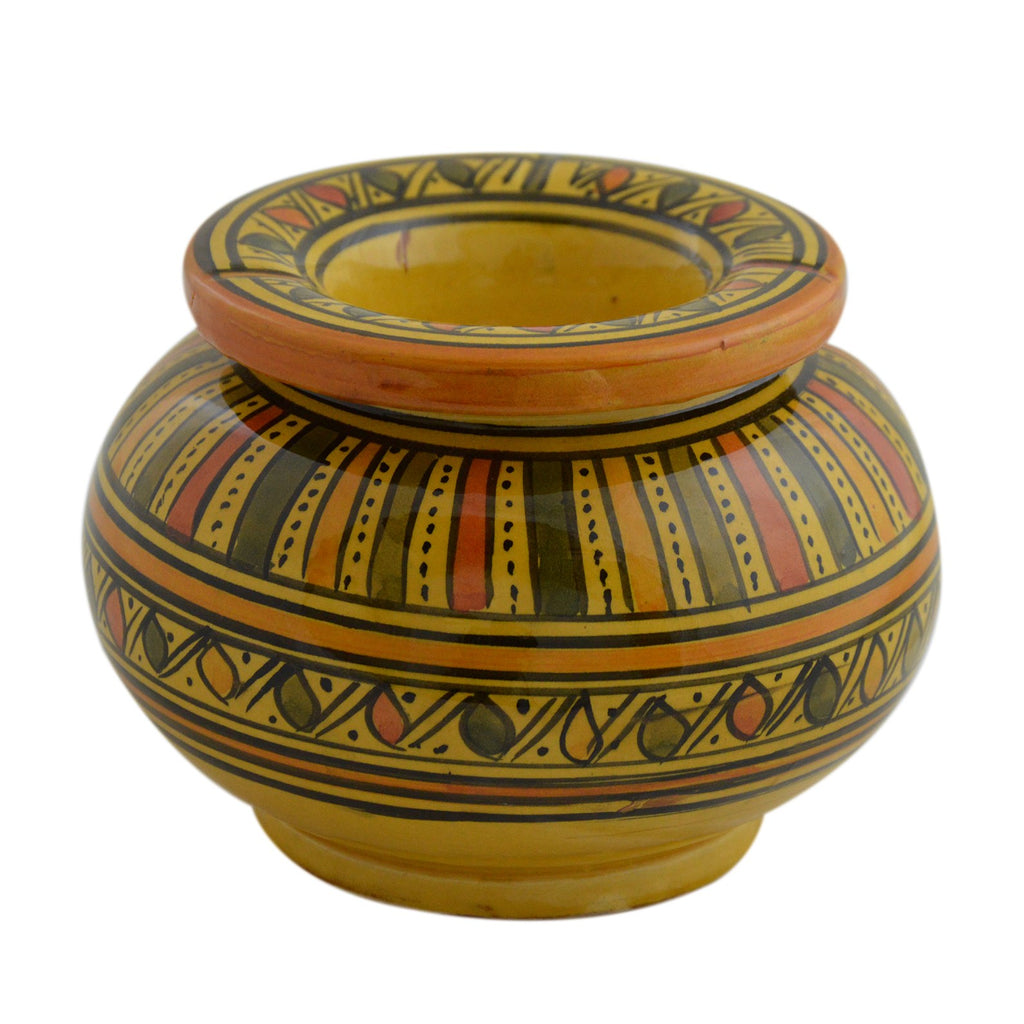 Extra Large Yellow Stripes Moroccan Smokeless Ashtray