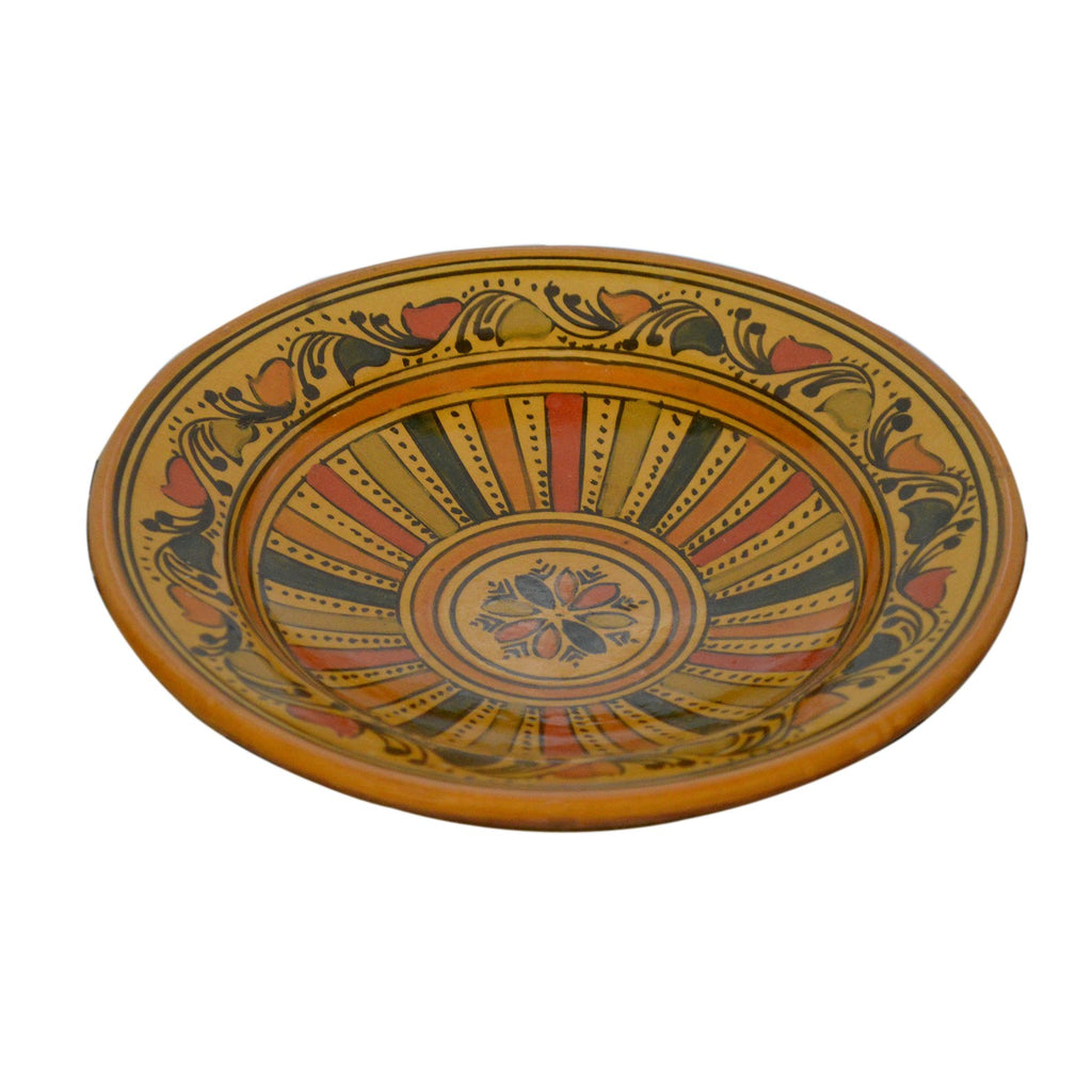 Stripe Ceramic Handmade Serving Plate Medium 10" - Yellow