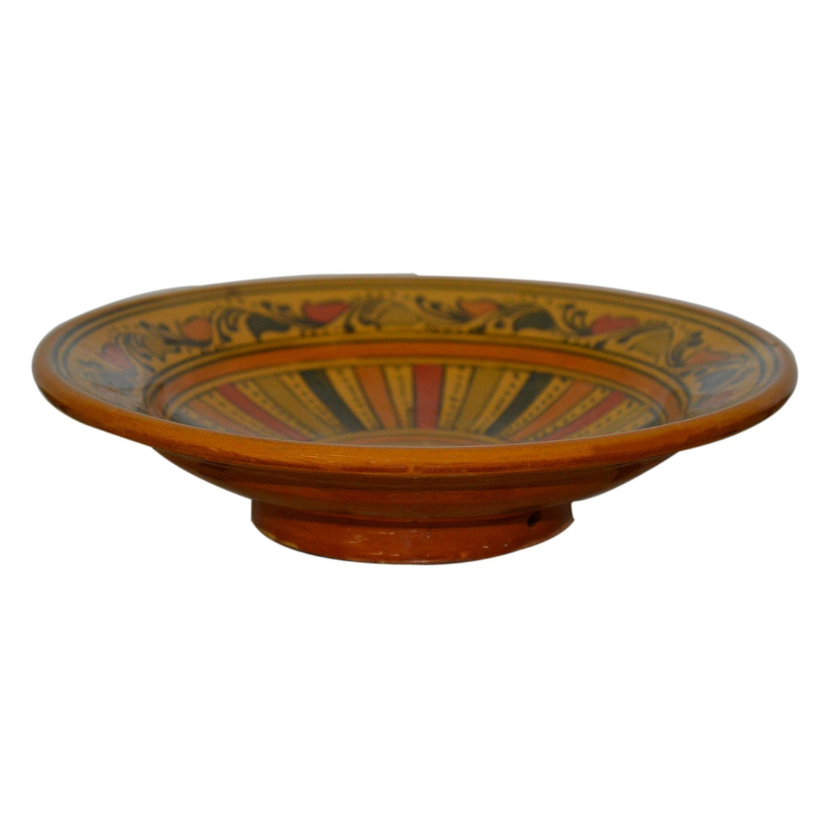 Stripe Ceramic Handmade Serving Plate Medium 10" - Yellow