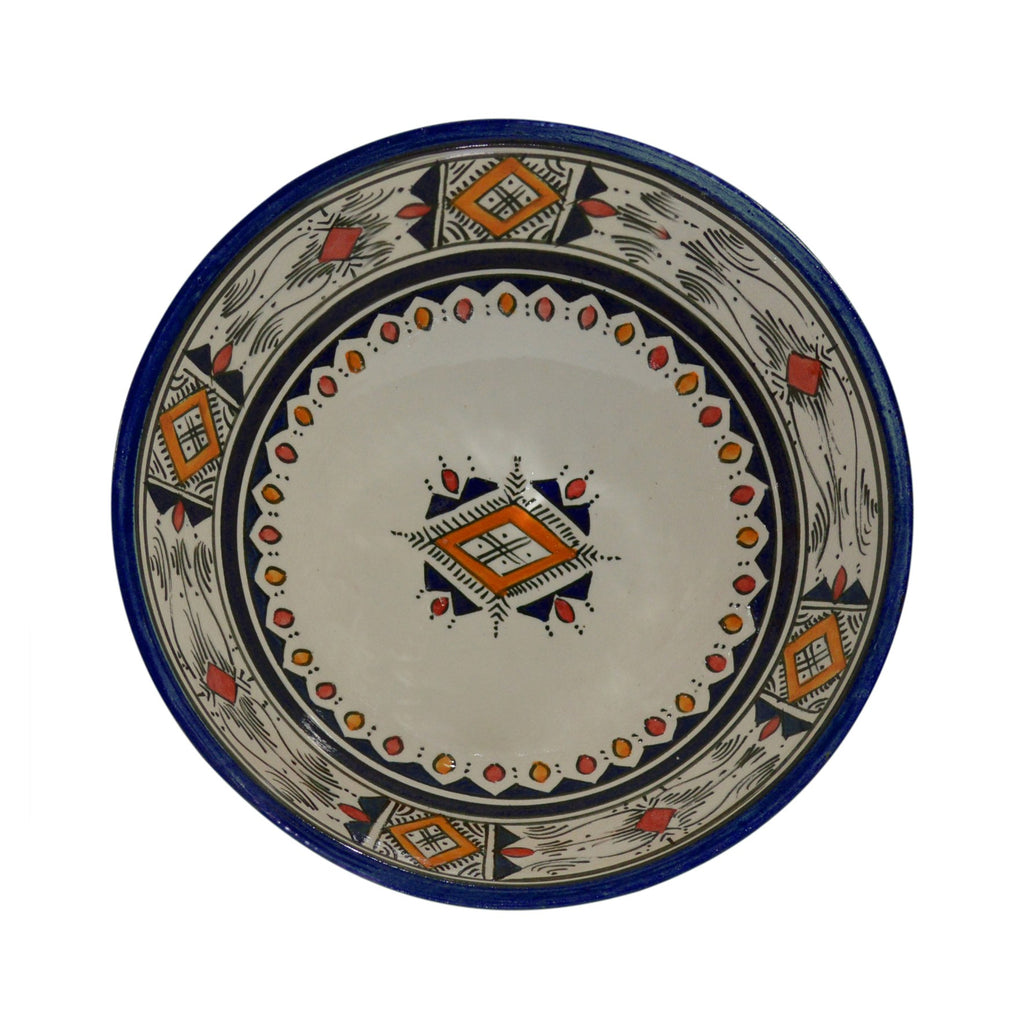 Berber Multicolored Handmade Serving Bowl 12 inches Large