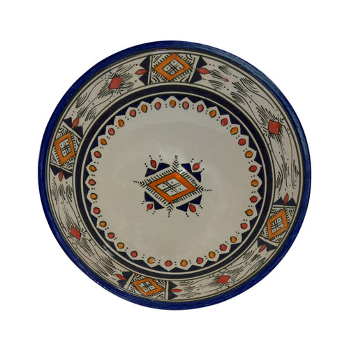 Berber Multicolored Handmade Serving Bowl 12 inches Large