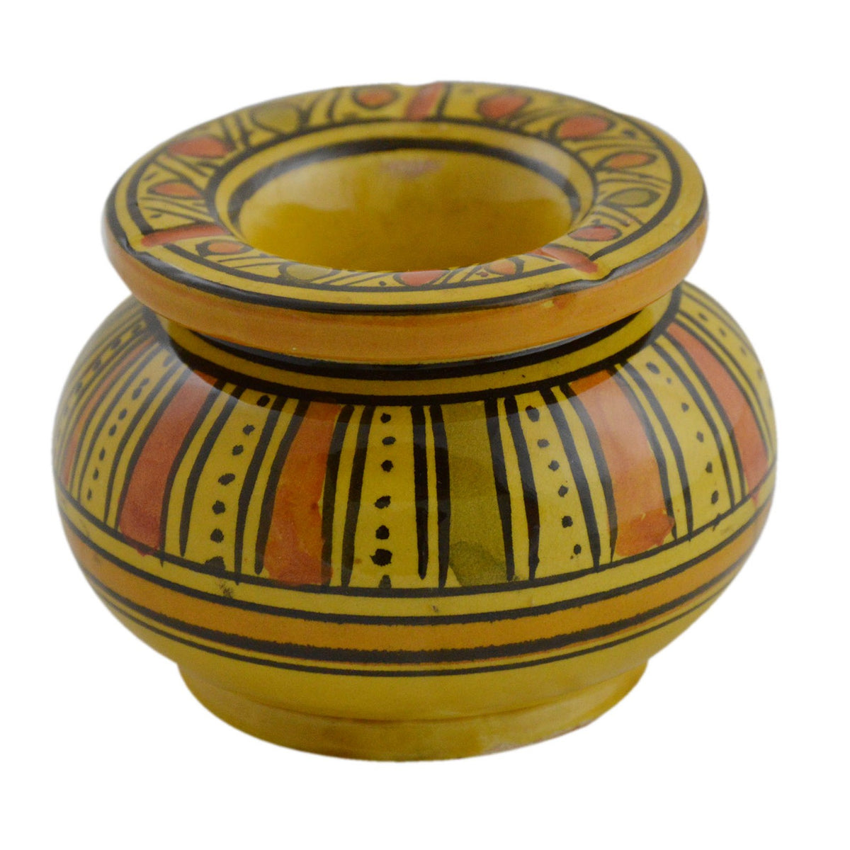 Smokeless Ashtray Medium Stripe - Yellow