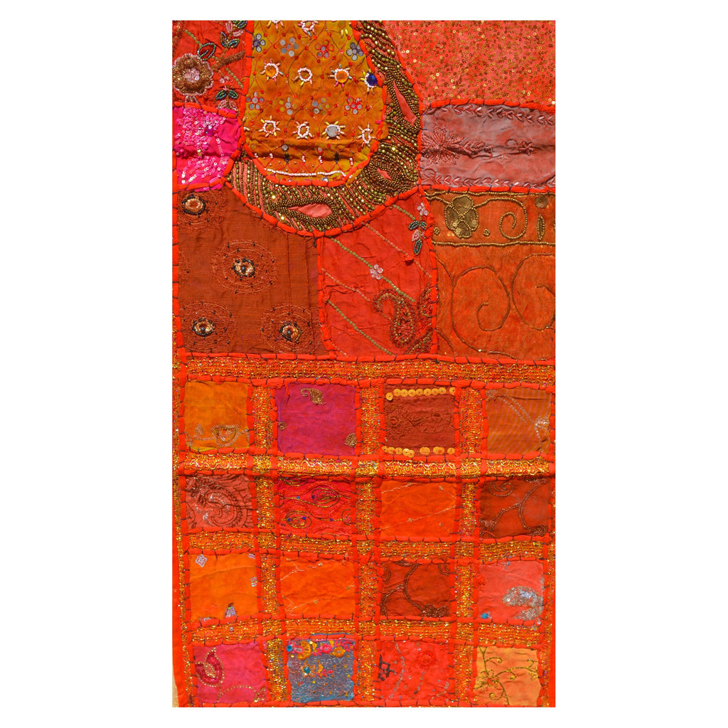 Indian Table Runner Room D cor Cloth Embroidered Patchwork - Red