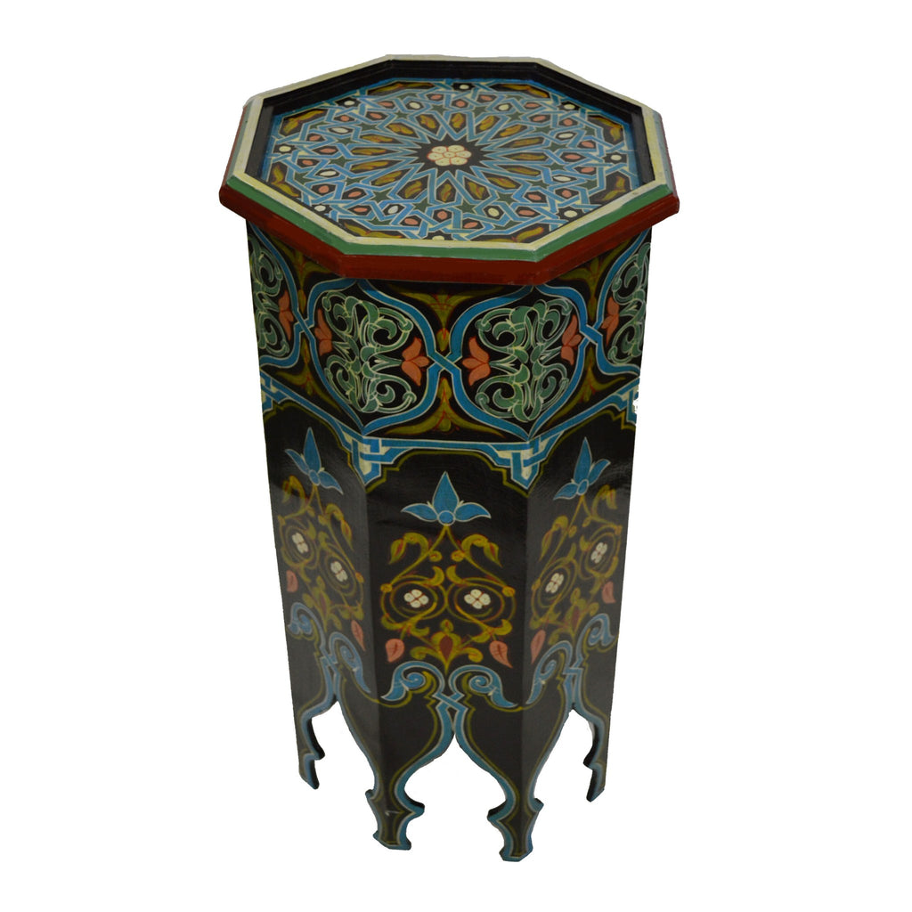 Tall Handmade Wood Table Painted - Black