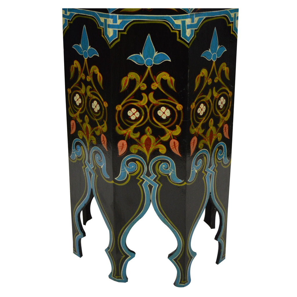 Tall Handmade Wood Table Painted - Black