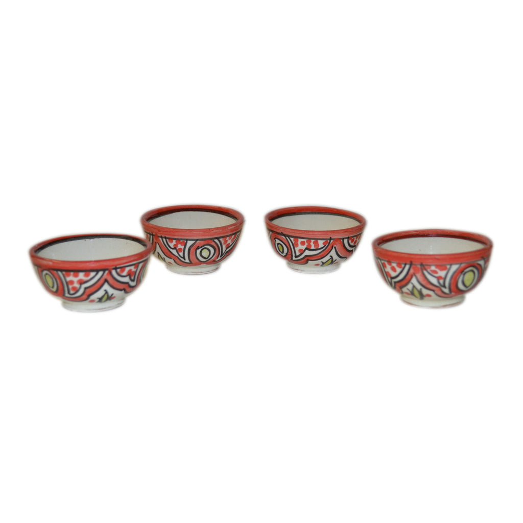 Dipping Sauce Bowl Set of 4 X small - White Orange