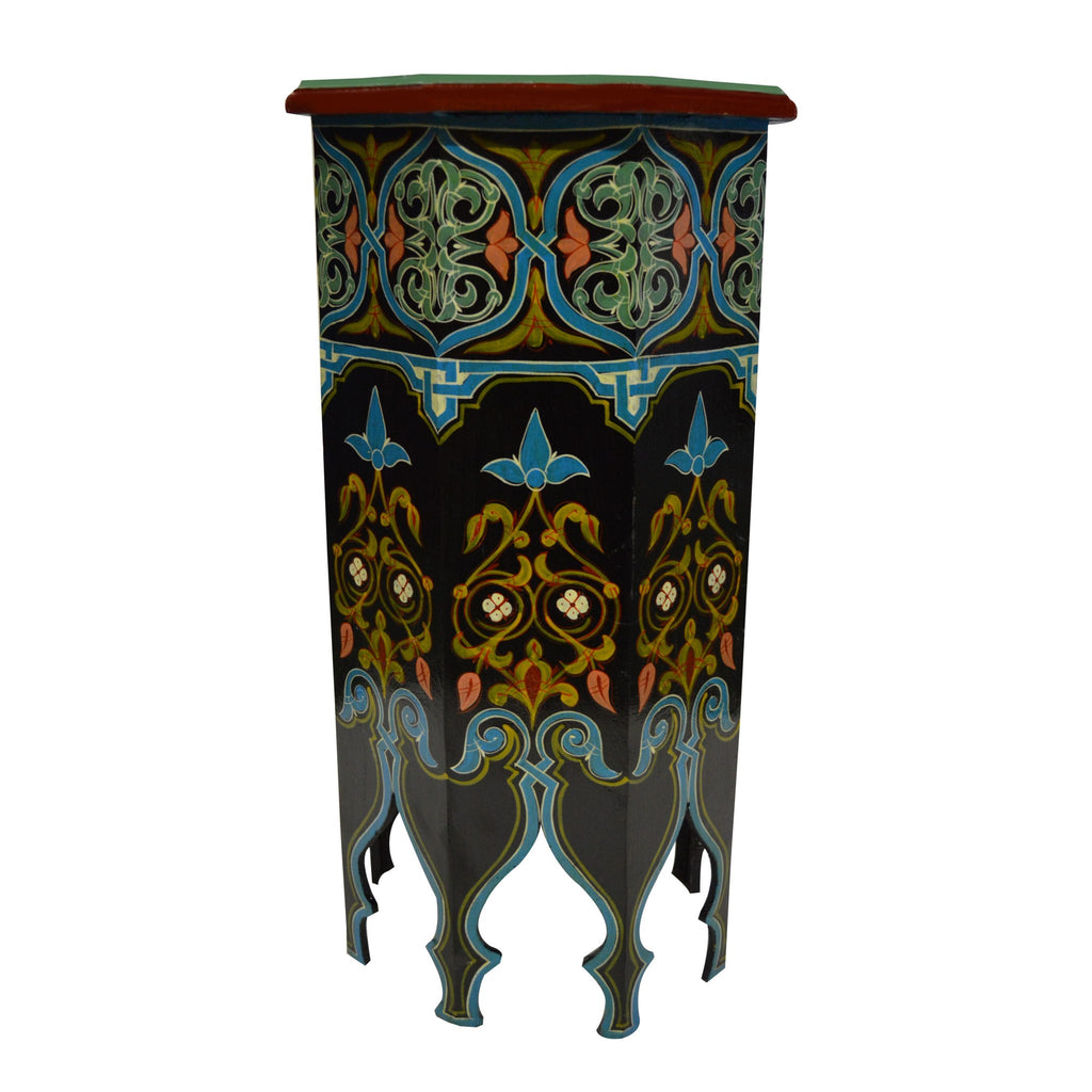 Tall Handmade Wood Table Painted - Black