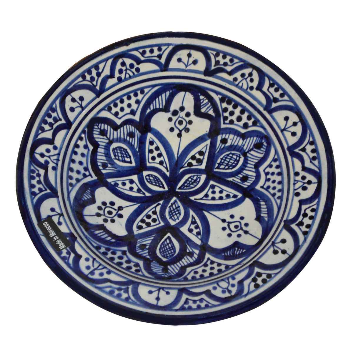Moroccan plate blue white