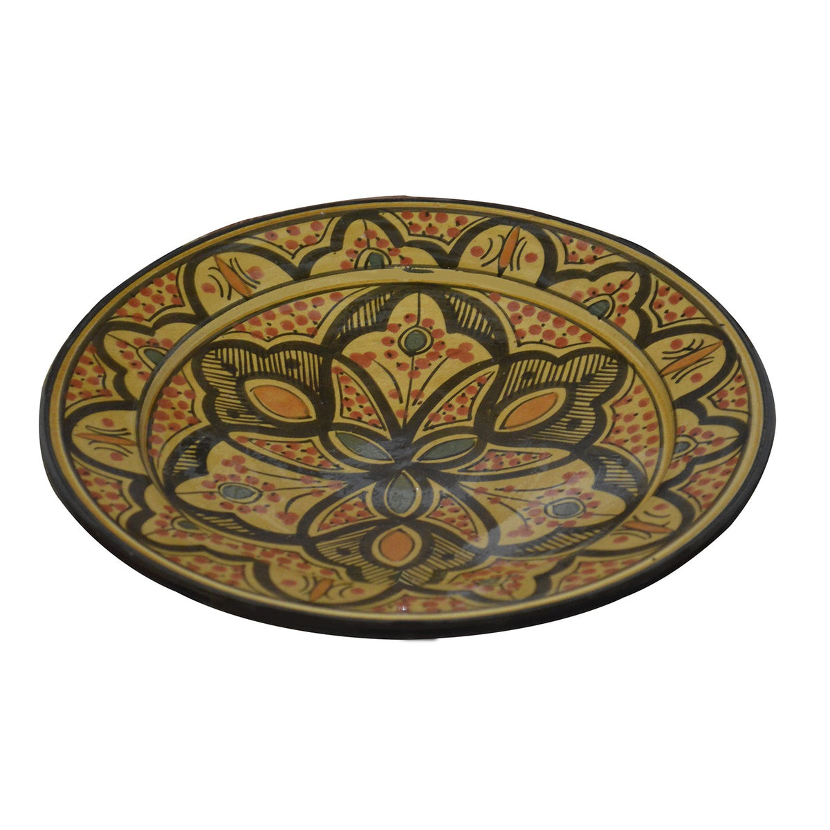 Safi Ceramic Serving Plate Handmade Large 12" - Yellow