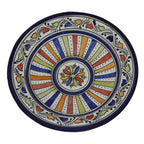 Stripe Ceramic Handmade Serving Plate Medium 10" - Blue