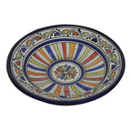 Stripe Ceramic Handmade Serving Plate Medium 10" - Blue