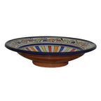 Stripe Ceramic Handmade Serving Plate Medium 10" - Blue
