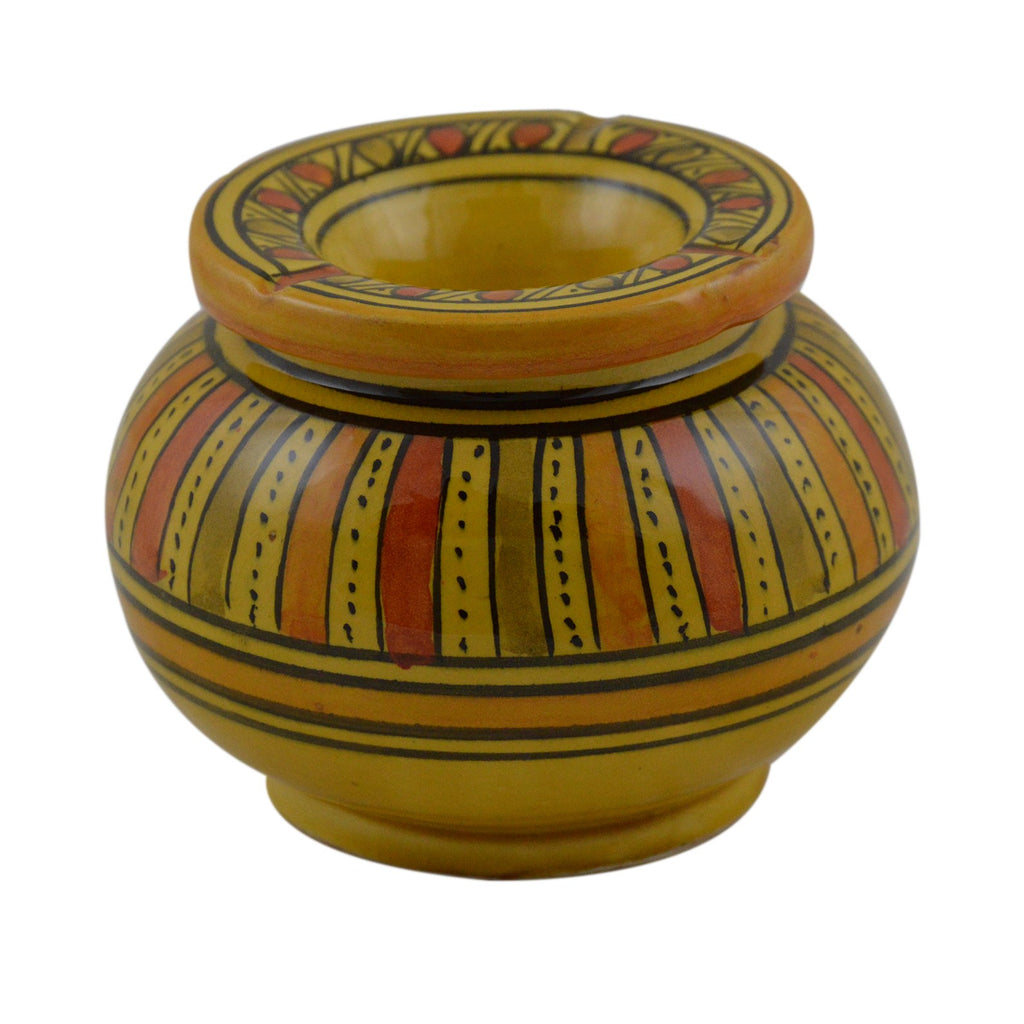 Large Yellow Stripes Moroccan Smokeless Ashtray