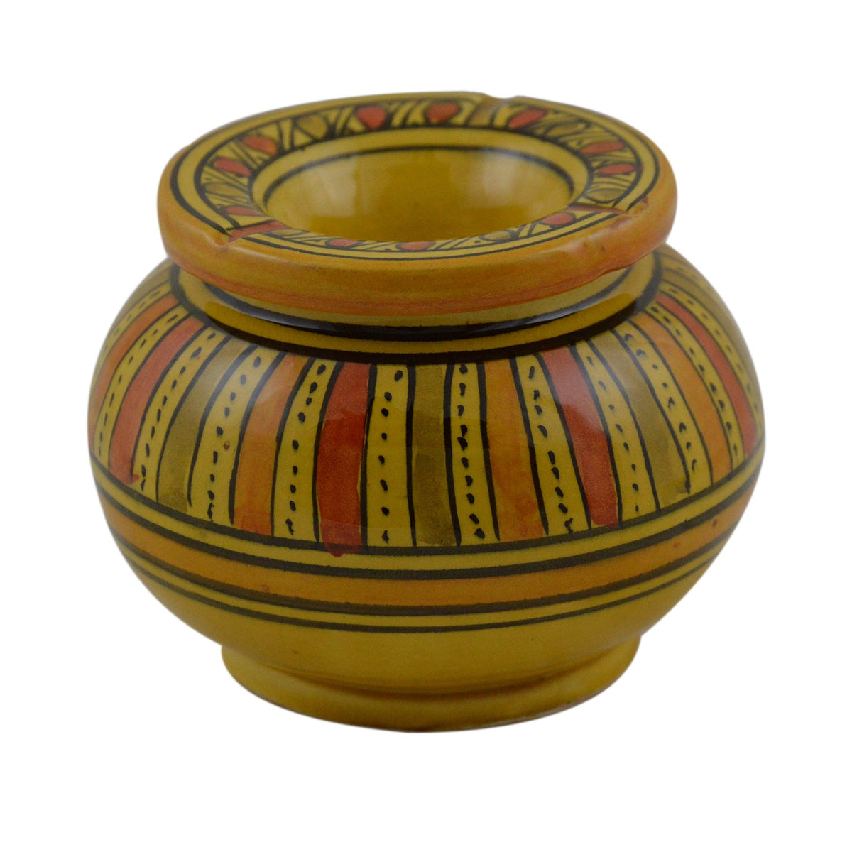 Large Yellow Stripes Moroccan Smokeless Ashtray