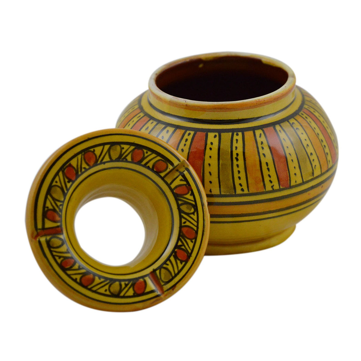 Smokeless Ashtray Large Stripe Yellow