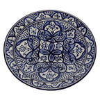 Fez Blue Ceramic Serving Plate Handmade Large 12"