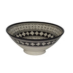Diamond White & Black Handmade Serving Bowl 10 inches Medium