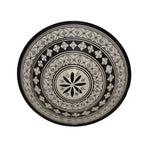 Diamond White & Black Handmade Serving Bowl 10 inches Medium