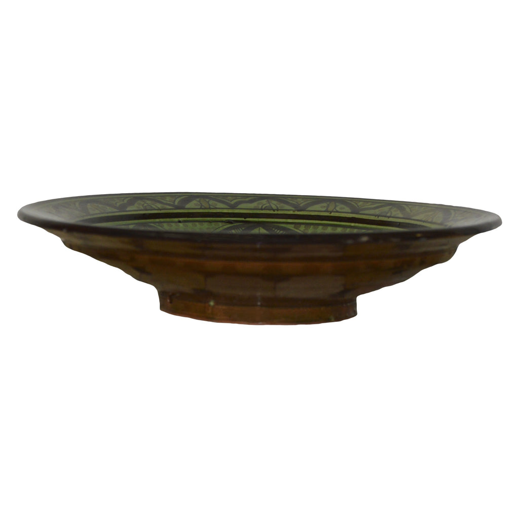 14 Inches Green Safi Handmade Ceramic Serving Plate