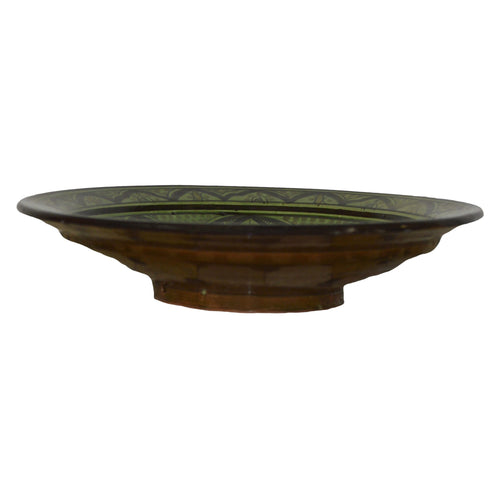 14 Inches Green Safi Handmade Ceramic Serving Plate