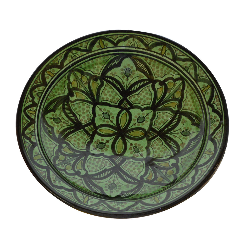 14 Inches Green Safi Handmade Ceramic Serving Plate