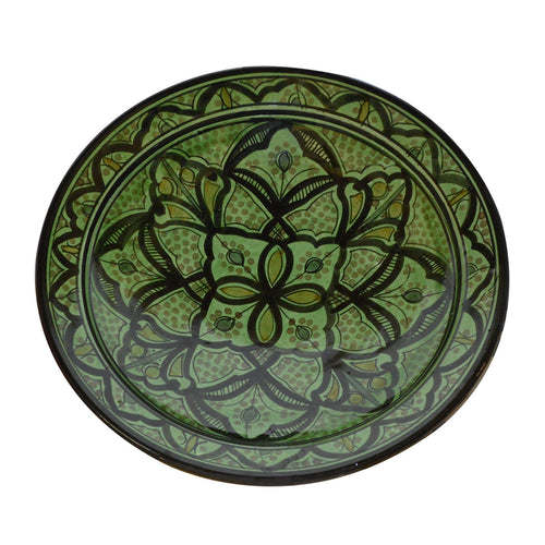 14 Inches Green Safi Handmade Ceramic Serving Plate