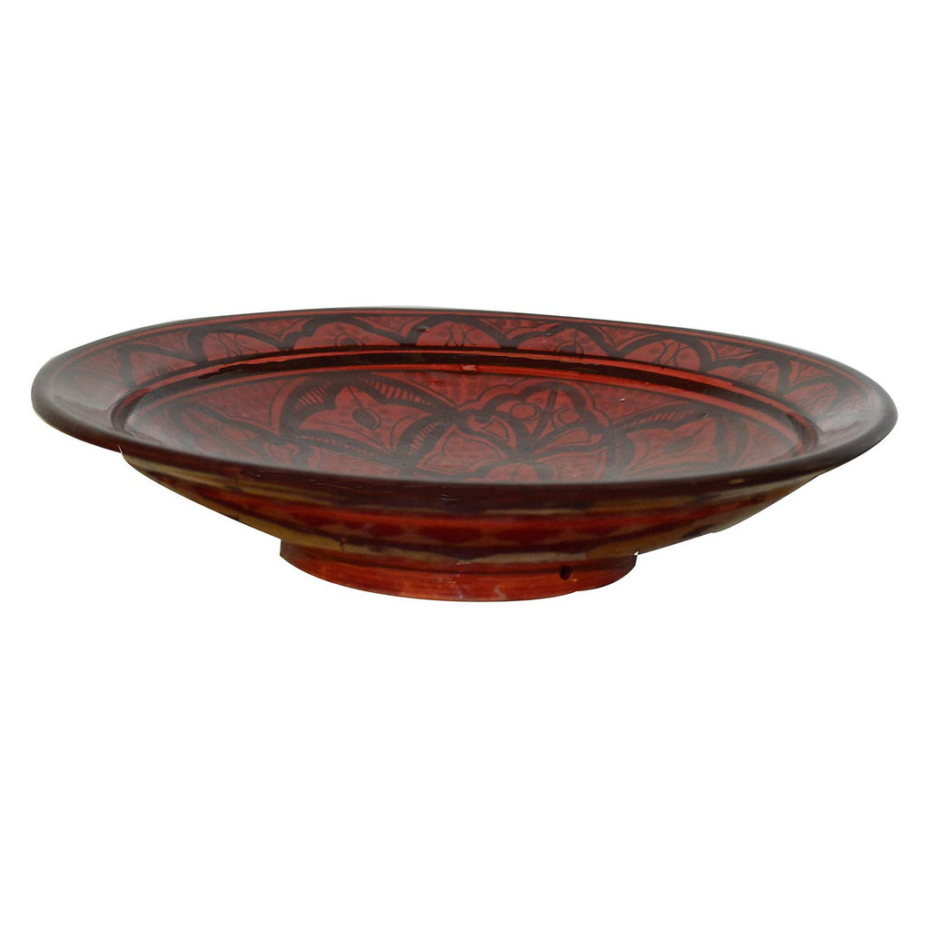 Safi Ceramic Serving Plate Handmade Large 12" - Red