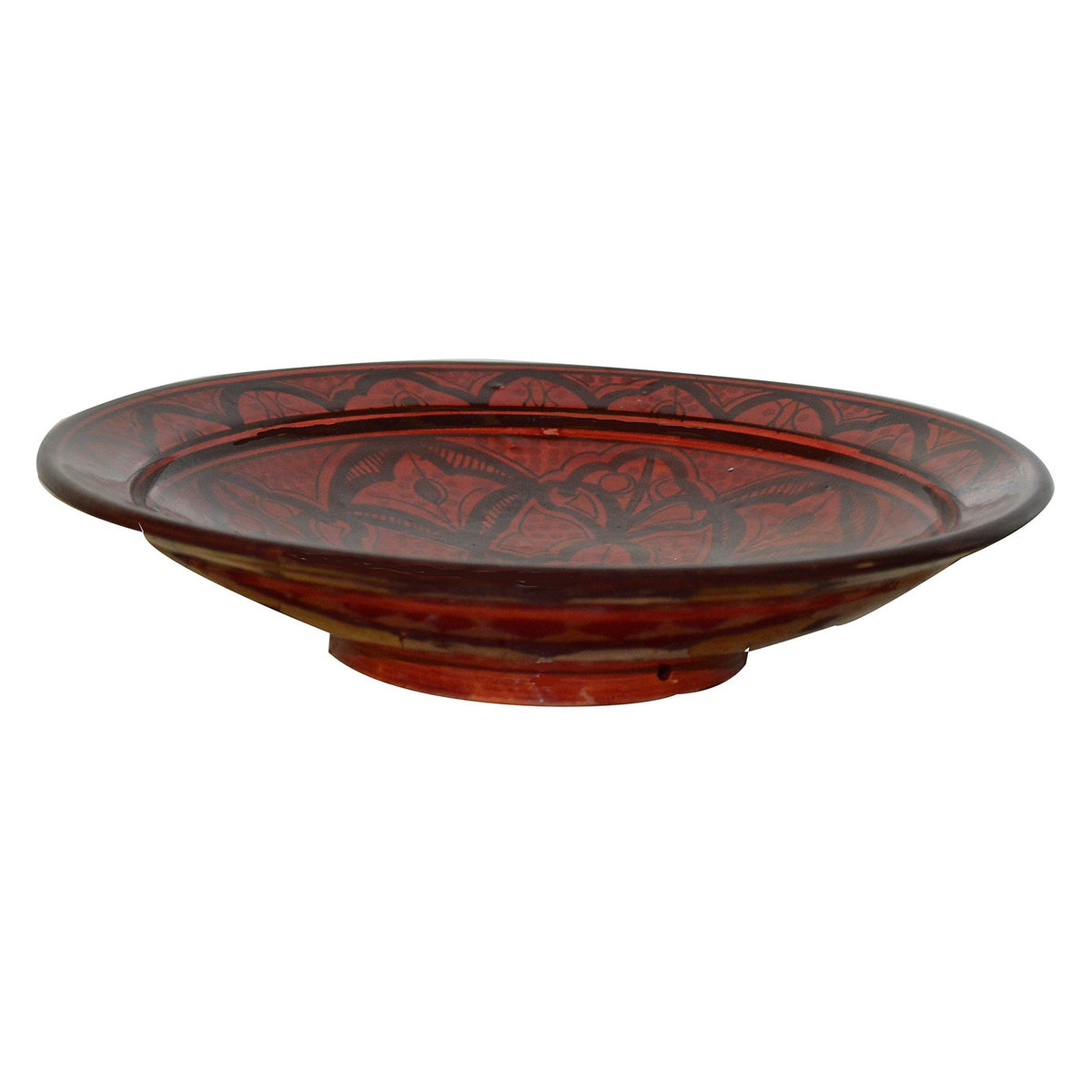 Safi Ceramic Serving Plate Handmade Large 12" - Red