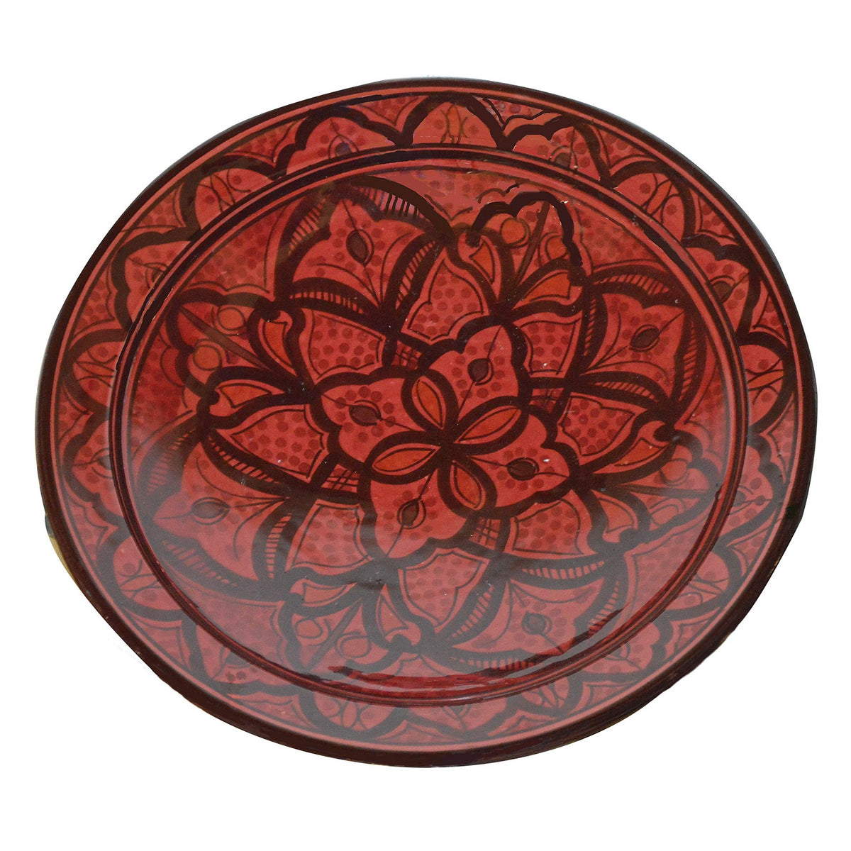Safi Ceramic Serving Plate Handmade Large 12" - Red
