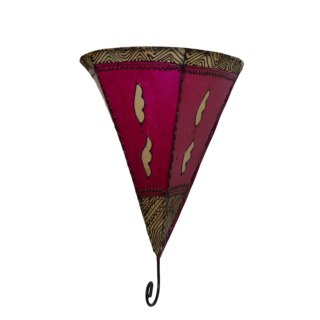 Sconce Handmade Leather Henna - Magenta Beige