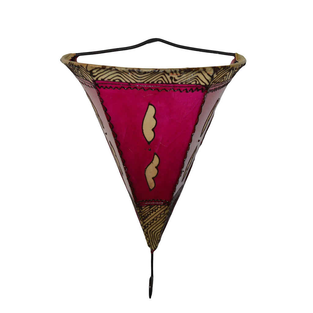 Sconce Handmade Leather Henna - Magenta Beige